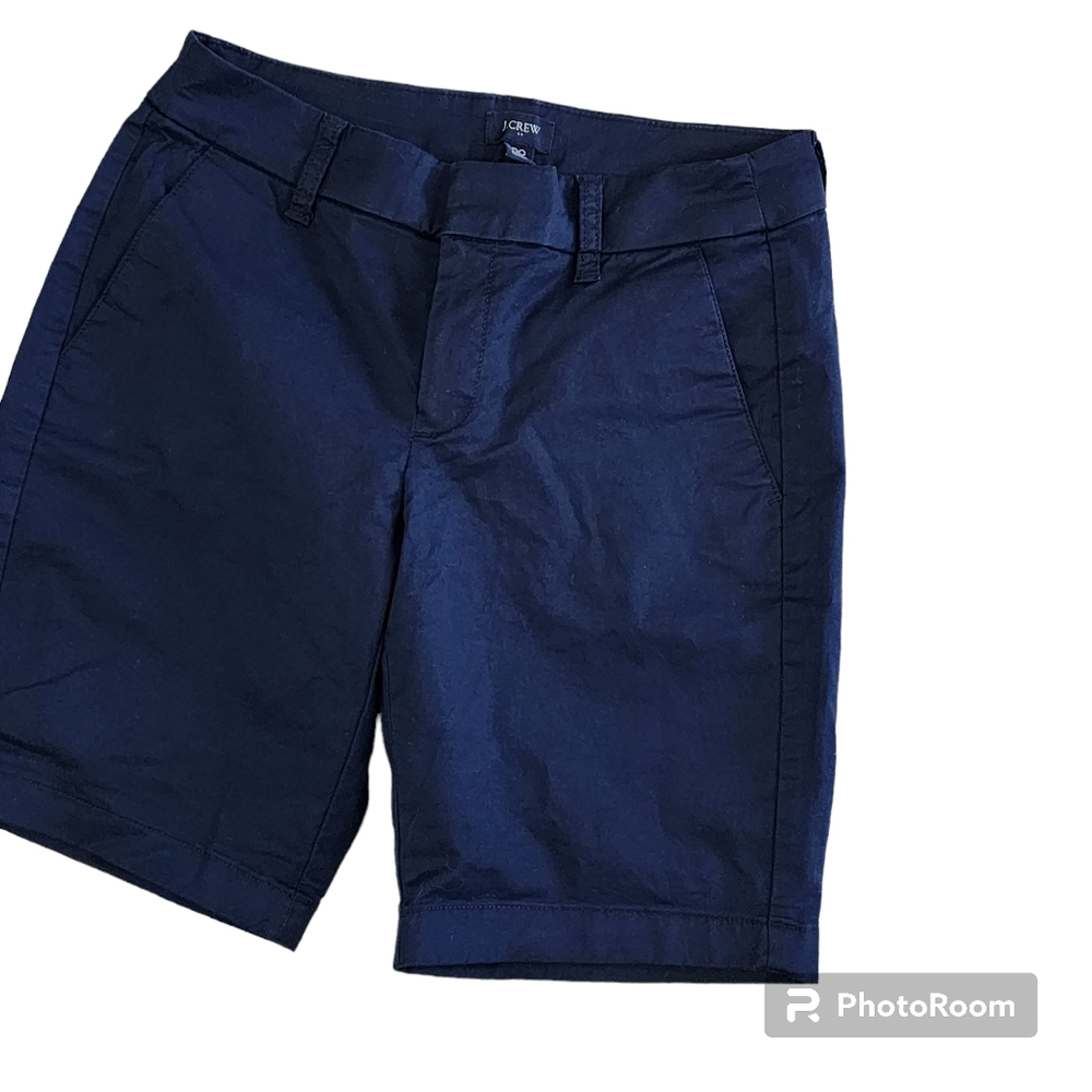 J Crew Factory Frankie Bermuda Chino Shorts Size 00 Blue - Picture 2 of 9